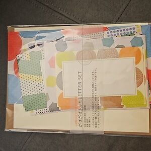 Midori japanese letter set abstract shapes stationery